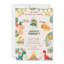 Wild One Dinosaur Birthday Invitation | Editable