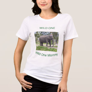 Wild One Elephant Mum Celebration Tri-Blend Shirt