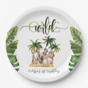 Wild One First  1st Safari Animals Birthday Party Paper Plate