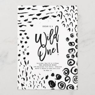 Wild One First Birthday Animal Print Invite
