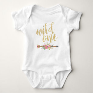 Wild One First Birthday Baby Girl Birthday Outfit Baby Bodysuit