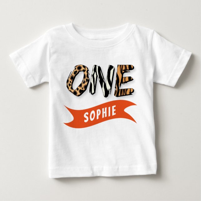 Wild One First Birthday Baby T-Shirt (Front)