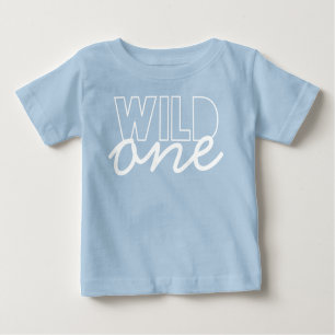 Wild One First Birthday Baby T-shirt in Navy