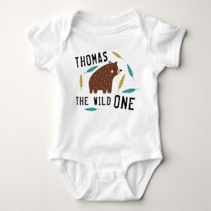 Wild One First Birthday Boy Baby Bodysuit