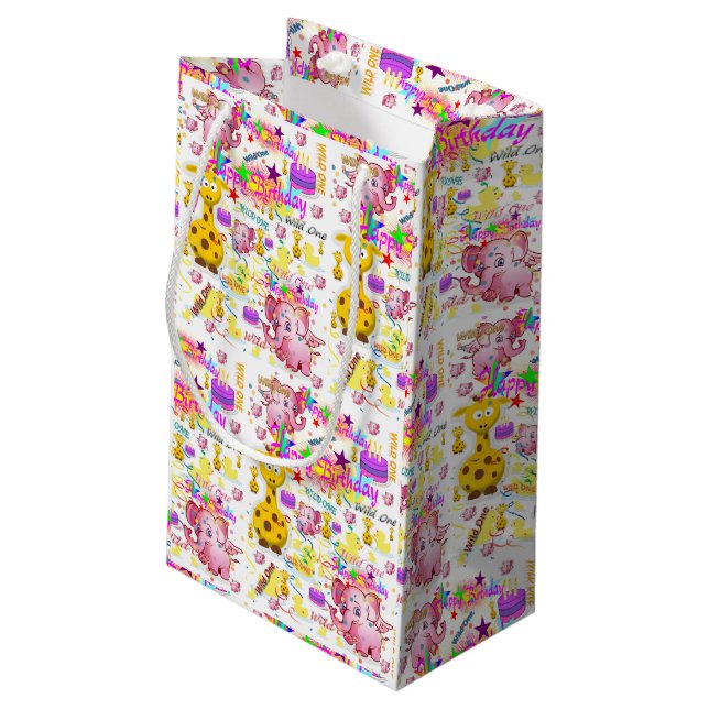 Wild One First Birthday Gift Bag (Back Angled)