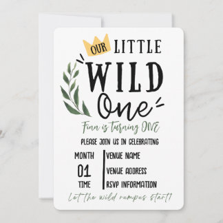 Wild One First Birthday Invitation