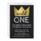 Wild One First Birthday Invitation Gold Crown