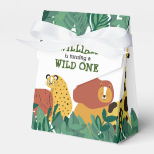 Wild One First Birthday Jungle Safari Animals Fun Favour Box