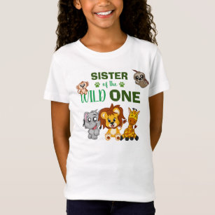 Wild One First Birthday Jungle Safari Sister Zoo T-Shirt