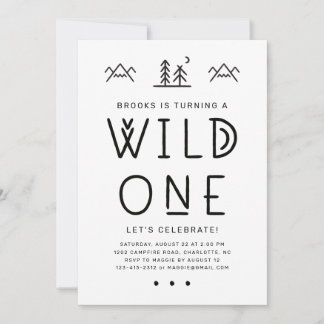 Wild One First Birthday Kraft Invitation