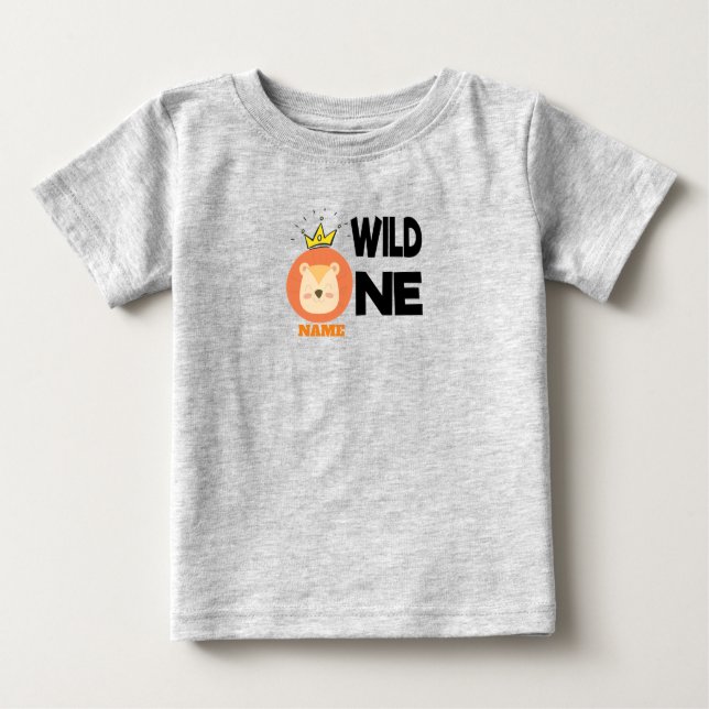 wild one first birthday - matching lion wild one baby T-Shirt (Front)