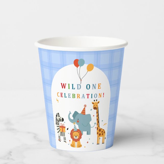 Wild One First Birthday Paper Cups (Front)
