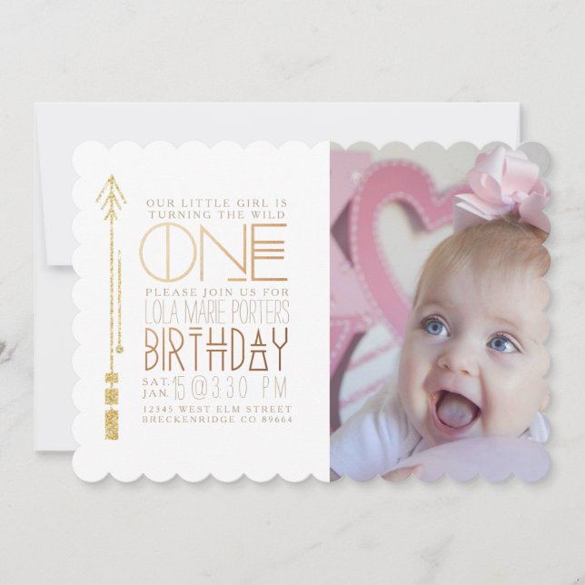 Wild One | First Birthday Party Invite Photo (Front)