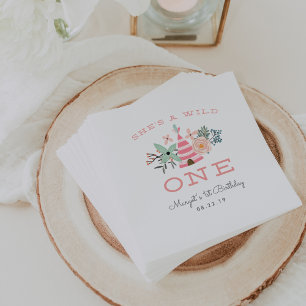 Wild One First Birthday Party Napkin
