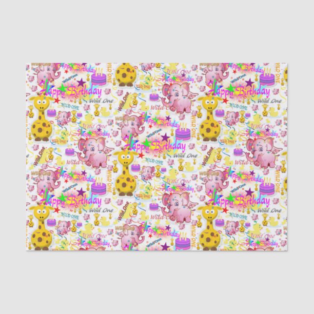Wild One First Birthday Tissue Paper (Front)