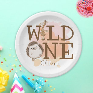 Wild One First Birthday Wild Animals Paper Plate