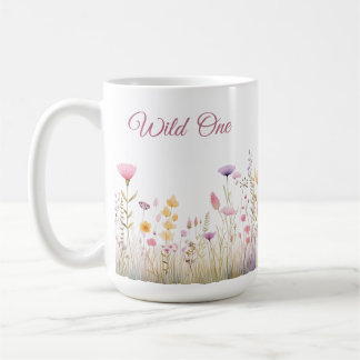 Wild One Floral Cup, Wildflower Garden, Pink Tones Coffee Mug