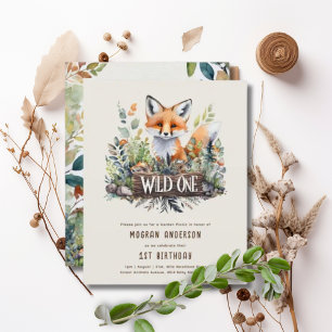Wild One Fox Baby Woodland Animals 1st Birthday