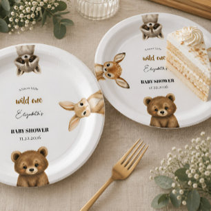 Wild One Gender Neutral Safari Baby Shower Paper Plate