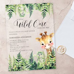 Wild One Giraffe Gender Neutral Baby Shower  Acrylic Invitations
