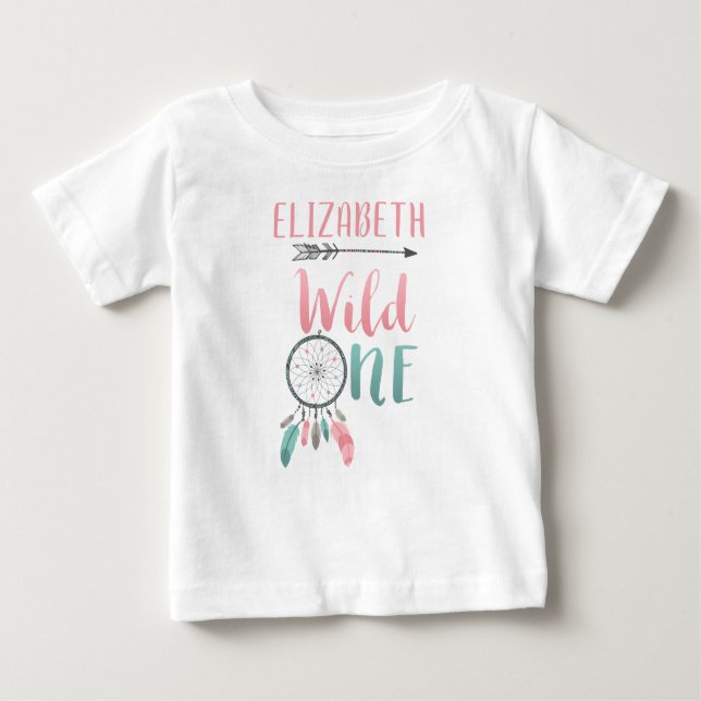 Wild One Girl Boho Shirt First Birthday (Front)