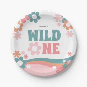 Wild One Girl First Birthday Party Plates
