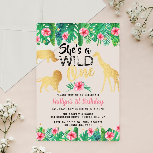 Wild One Girls First Birthday Party Acrylic Invitations (Creator Uploaded)