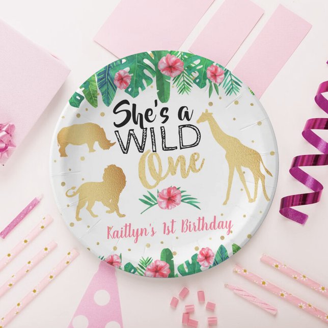 Wild One Girls First Birthday Party Paper Plate (Creator Uploaded)