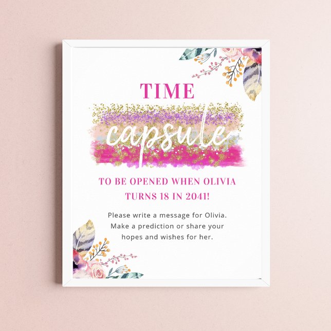 Wild One Girl's First Birthday Time Capsule Poster (Creator Uploaded)