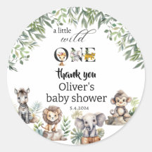 wild one greenery safari animals baby shower
