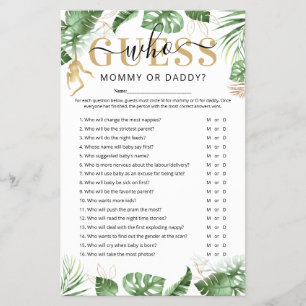 Wild One 'Guess Who' Baby Shower Game Flyer