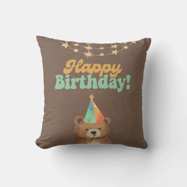 Wild One:Join Us for a Roaring 1st Birthday Cushion (Front)