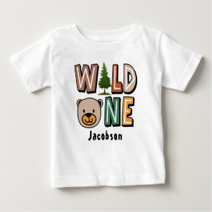 Wild One Jungle Animal 1st Birthday Baby T-Shirt
