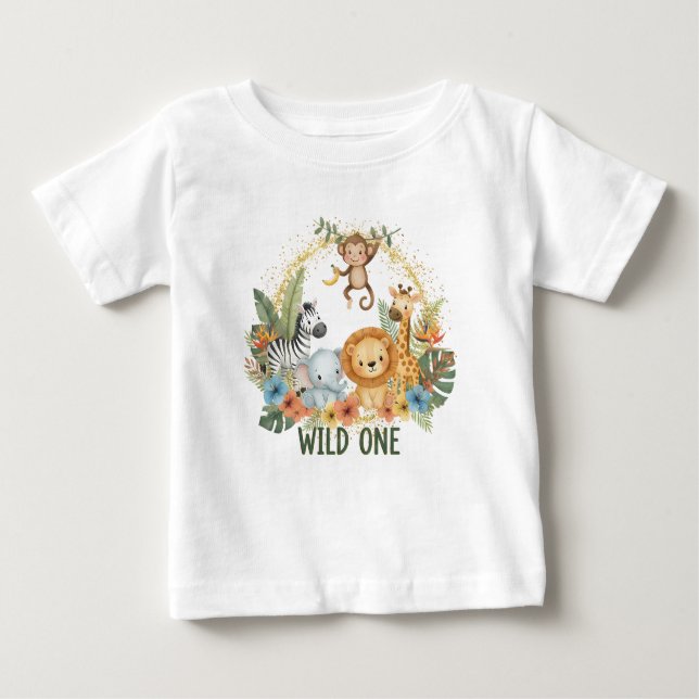 Wild One - Jungle Animals Baby T-Shirt (Front)