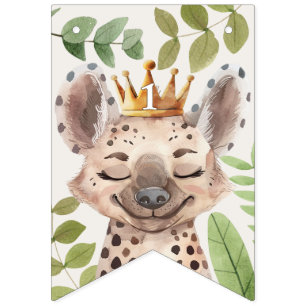 Wild One Jungle Animals Safari 1st Birthday Bunting