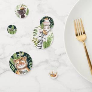 Wild One Jungle Animals Safari 1st Birthday Confetti