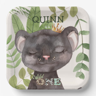 Wild One Jungle Animals Safari 1st Birthday Paper Plate