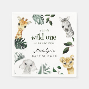 Wild One Jungle Baby Shower Napkin
