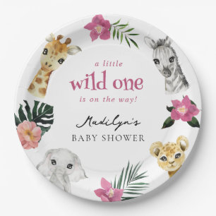 Wild One Jungle Baby Shower Paper Plate