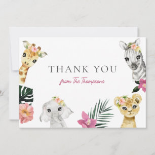 Wild One Jungle Baby Shower Thank You Card