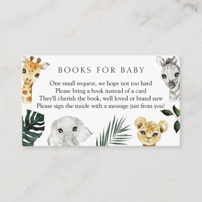 Wild One Jungle Books for Baby Enclosure Card (Front)