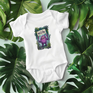 Wild One Jungle Monster Birthday Baby Bodysuit