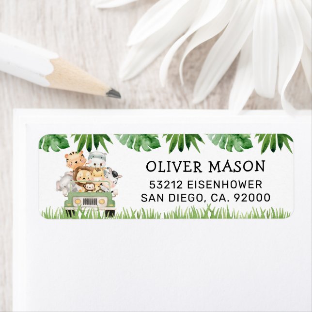 Wild One Jungle Return Address Labels (Insitu)