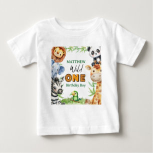 Wild One Jungle Safari 1st birthday  Baby T-Shirt