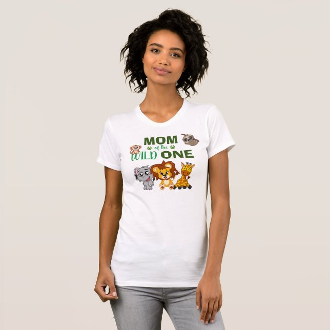 Wild One Jungle Safari 1st Birthday Mum T-Shirt (Front Full)