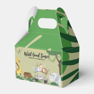 Wild One Jungle Safari 1st Birthday Party Favour Box