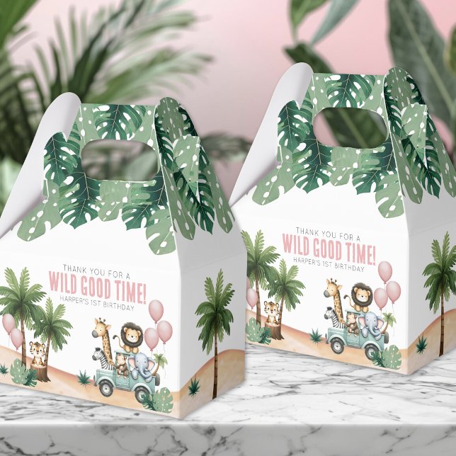 Wild One Jungle Safari 1st Birthday Party Favour Box (Wild One Jungle Safari 1st Birthday Party Favor Boxes)