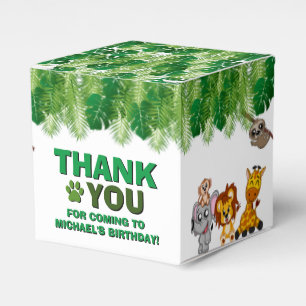 Wild One Jungle Safari Animal Birthday Thank You Favour Box