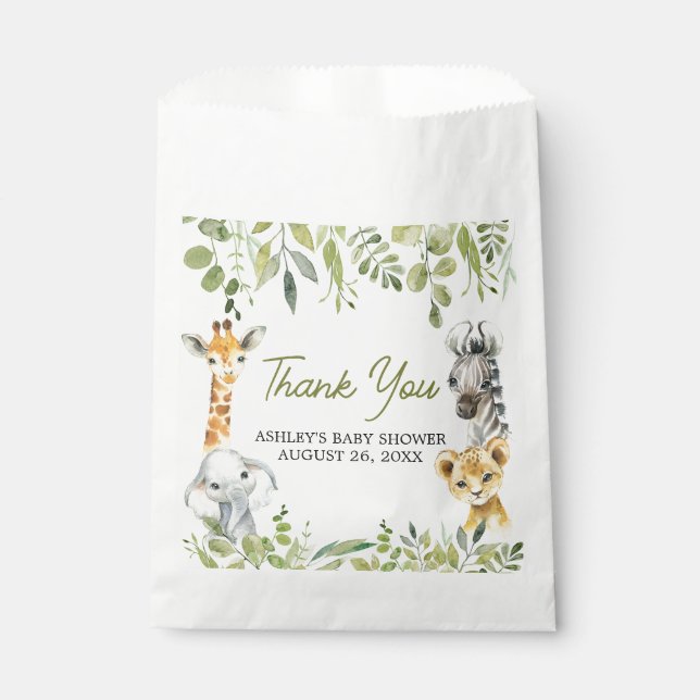 Wild One Jungle Safari Baby Shower  Favour Bag (Front)
