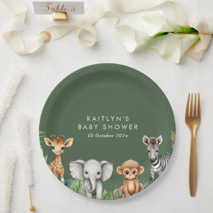 Wild One Jungle Safari Baby Shower Paper Plate